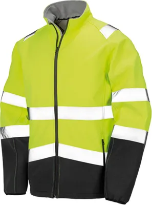 Produktbild von Result R450X | Herren Safety Softshell Jacke - Farbe: Fluorescent Yellow/Black - Größe: XL