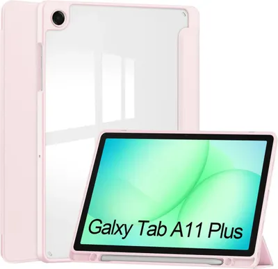 Produktbild von Schutzhülle mit Klappe für Galaxy Tab A11 Plus / A9 Plus, Bizon Case Tab Clear Matt, Rosa