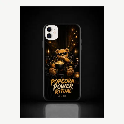 Productafbeelding van iPhone 11 hoesje, telefoonhoesje, beschermhoesje, case met popcornmotief – LUNØIR ©