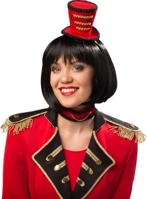 Produktbild von Edles Zubehör-Set Zirkus mit Mini-Zylinder & Choker Zirkus-Direktorin Rot-Schwarz