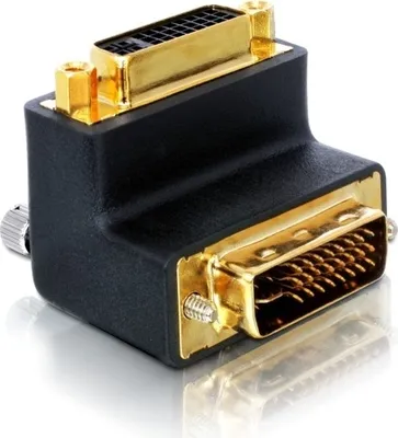 Produktbild von Adapter DVI 24+5 Buchse an DVI 24+5 Stecker, nach oben gewinkelt, Good Connections®