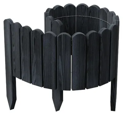 Produktbild von be4nature Flexible Holz Beeteinfassung 40 x 100 cm Grau Imprägnierte Rollborder Beetumrandung Gartenzaun Deko Palisade Mähkante