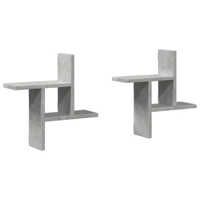 Produktbild von Wandregale 2 Stk. Betongrau 38x12x38 cm Holzwerkstoff