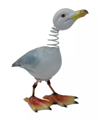 Produktbild von Deko Vogel Wackelkopf Möwe Metall Maritim Garten Objekt Tier Figur Skulptur