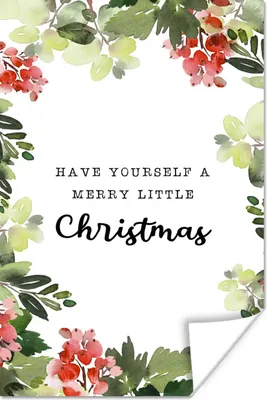 Produktbild von MuchoWow® Poster Weihnachten - Zitat - Aquarell 120x180 cm - Kunstposter