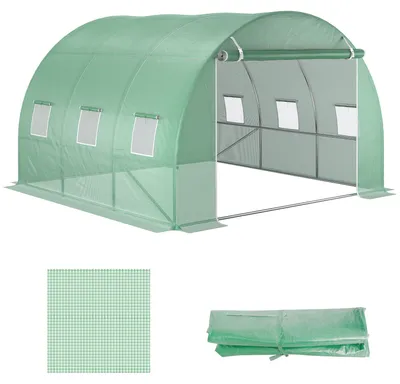 Produktbild von Outsunny Ersatzfolie Ersatzabdeckung 300 x 300 x 200 cm mit Fronttür, 6 Fenster