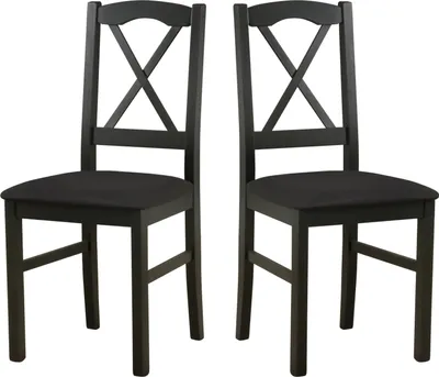 Produktbild von LeafDesign Esszimmerstühle Holz - Stuhl Buche Massiv - Stühle Esszimmer 2er Set - Holzstuhl - Esstischstühle -Küchenstühle 2er Set, NILO 11, schwarz