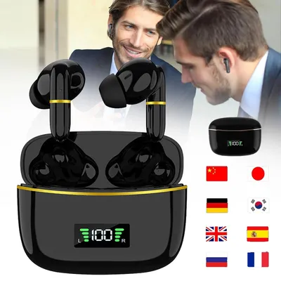 Produktbild von AI Echtzeit Übersetzer Kopfhörer Bluetooth Übersetzungskopfhörer Ohrhörer +App