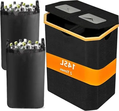 Produktbild von Pfandflaschen-Container – Sammelbehälter für Flaschen – Abfallsortierung – Mit Deckel – 150 Liter – Schwarz