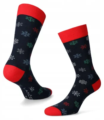 Produktbild von Lancerto Herren Weihnachts Socken mit Schneeflockenmuster