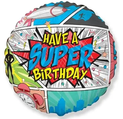 Obrázek produktu pro Foliová balónková dekorace SuperBirthday, 45 cm - Flexmetal