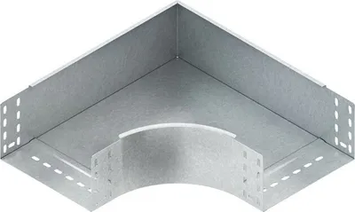 Produktbild von Niedax Kabelrinnenbogen RES 110.300, 90°, Höhe 110 mm, Breite 300 mm, bandverzinkt, mit integriertem Verbinder