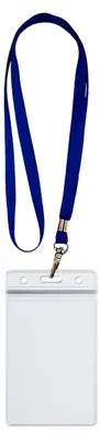 Produktbild von Wasserdichte Ausweishülle mit Lanyard für 1-2 Ausweise und Karten (Blau, vertikal)