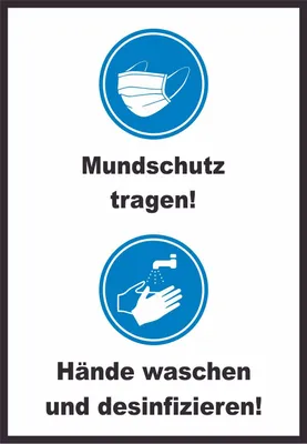 Produktbild von Mundschutz Händewaschen Schild A6 (105x148mm)