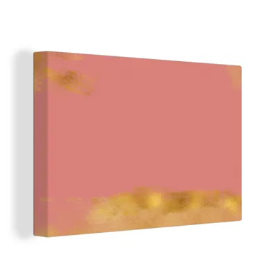 Obrázok produktu pre OneMillionCanvasses® - Maľba na plátne - Obraz na plátne Nástenná maľba na plátne - Vzory - ružová - farba - zlatá - 150x100cm - Fotografia na plátne