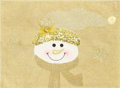 Produktbild von SPRINGOS Tischmatte mit Schneemann Stoff Platzmatte Tafeldeko Goldfarben 35 x 48 cm Tischunterlage (Gold 35 x 48 cm)