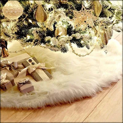 Weiß - 78 cm - Weihnachtsbaumdecke - weicher Plüsch Weihnachtsbaumteppich für unter dem Weihnachtsbaum - Weihnachtsbaumdecke