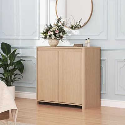 Produktbild von Beistellschrank 'Takranmaa' mit 2 Türen 79 x 79 x 39 cm Eicheoptik