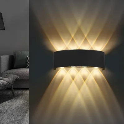 Produktbild von 1PCS Wandleuchte Innen, 8w Aluminium Up Down Wandlampe, IP65, Warmweiß