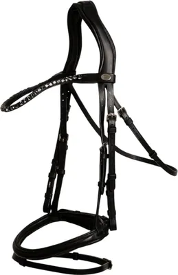 Produktbild von Dyon Medium Flash Noseband Soft Leathersoft Collection Trense Schwarz Full Schwarz Full