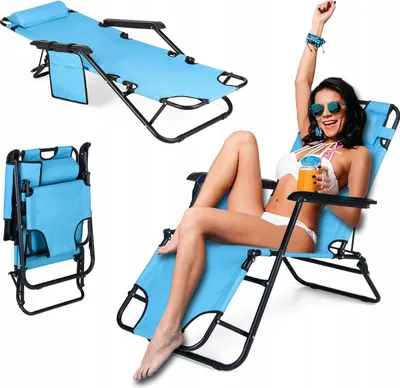 Produktbild von Outtec® Klappbare Gartensessel Sonnenliege - bis 150 kg - Liegestuhl Klappliege Gartenliege Rückenlehne Campingstuhl Strandsessel Strandstuhl