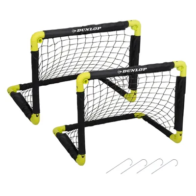 Produktbild von Dunlop Fußballtor 50 x 44 x 44 cm, Set von 2 - Faltbar - Platzsparend - Trainingsziele für Kinder - Kunststoff - Schwarz/Gelb