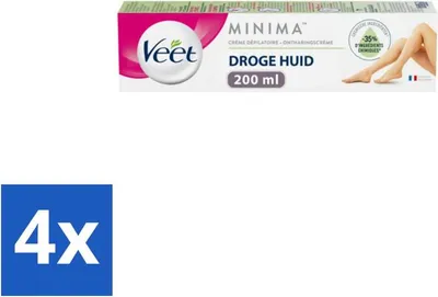 Image de Crème dépilatoire Veet Minima – Peau sèche – 200 ml - Pack économique - 4 pièces