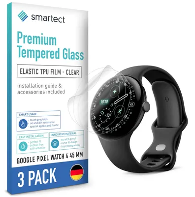 Produktbild von 3x TPU Schutzfolie Klar für Google Pixel Watch 4 45 mm Displayschutz Panzerfolie
