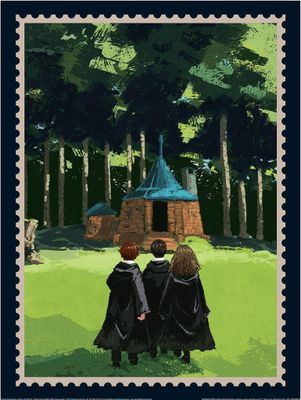 Harry Potter - bedruckt "Looking Forward Hagrid´s Hut" PM8496 (40 cm x 30 cm x 0,2 cm) (Grün/Schwarz/Braun)