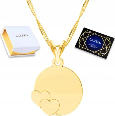 Image de Collier en or avec deux cœurs, motif amour, brillant, argent 925