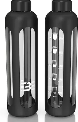 Obrázek produktu pro Skleněná láhev na vodu s uzávěrem – 1 litr – ekologická a stylová
