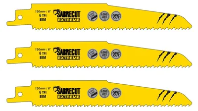 3x 150mm 6TPI S610DF Bi-Metall Säbelsägeblätter