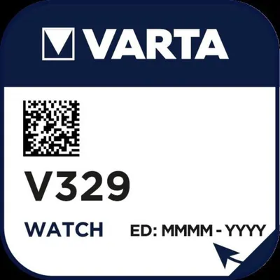 Produktbild von Varta V329, Siler-Oxid (S), 1.55 V, 36 mAh, 7.9 mm, 7.9 mm, 3.1 mm