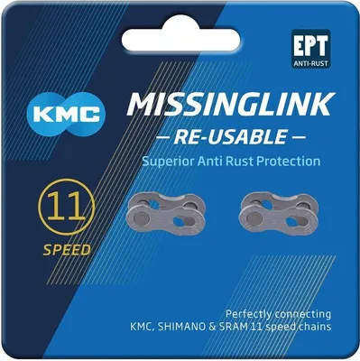 Produktbild von 2x KMC Verschlussglied Missinglink Kettenschloss 11-fach (CL-555 R) Silber