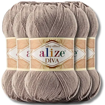 Produktbild von Alize 5x 100g Diva Wolle, Uni, Häkeln, Stricken (167)