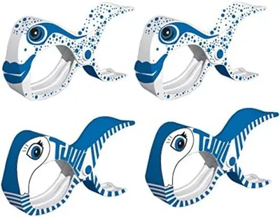 Produktbild von Große Clips Strand Klammern für Strandtuch Wäscheklammern Klammer Strandliege Yacht Kinderwagen Zubehör (2X Blau + 2X Weiss)