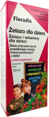 Produktbild von FLORADIX Eisen für Kinder Himbeere flüssig 250 ml