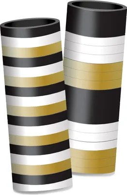 Luftschlangen BlackGold HNY, 4 mm x 4 m, 2 St., Papier, Silvesterdeko