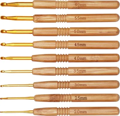 Produktbild von 9 Stück Häkelnadel Set, Häkelnadeln 2,0-6,0 mm Leichte Häkelnadeln