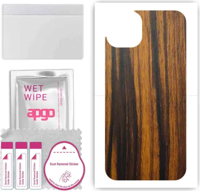 Produktbild von apgo Rückseite Schutzfolie, Skin, kompatibel mit Apple iPhone 14, Hinten Displayschutzfolie aus Vinylfolie, kratzfest, einfache Montage - Tigerwood