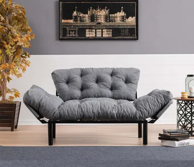 Obrázok produktu pre Hanah Home, Nitta- FTN1218, sivá, rozkladacia pohovka, rám: 100% kov