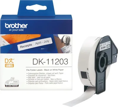 Obrázok produktu pre Brother DK-11203, Čierna na bielej, 1 kusov, DK, Biela, Priame teplo, Čína