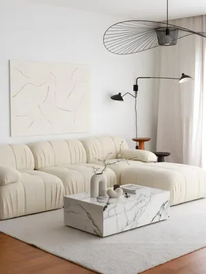 Immagine prodotto di Divano angolare, divano imbottito a forma di L, divano angolare, divano beige, design moderno, imbottitura