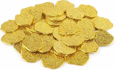 Produktbild von Piratengold 200 Stück, Gold, Kunststoff, für Piratenparty