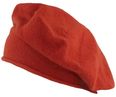 Kopka Steg-Baskenmütze aus reinem Cashmere in rot