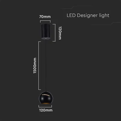 Obrázek produktu pro Závěsné svítidlo LED 3000K černé V-TAC VT-7796-7998