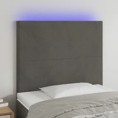Produktbild von The Living Store LED Kopfteil Dunkelgrau 80x5x118/128 cm Samt