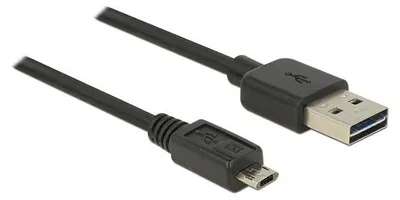 Produktbild von DeLOCK 83851, 3 m, USB A, Micro-USB B, USB 2.0, Männlich/Männlich, Schwarz