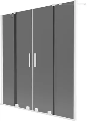 Produktbild von Mexen Velar Duo Badewannenfaltwand 2-flügelig verschiebbar 140 x 150 cm, grafit, weiß - 896-140-000-42-20