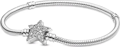 Produktbild von Pandora Moments asymmetrischer Stern-Verschluss Schlangen-Gliederarmband 599639C01 Damenarmband, Armbandumfang:19cm
